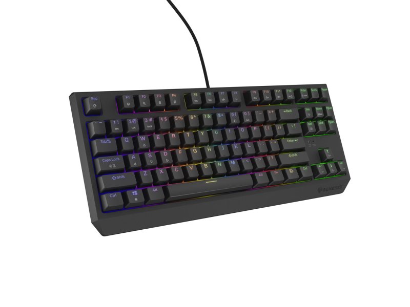 Genesis herní klávesnice THOR 230/ TKL/ RGB/ Outemu Red/ Drátová USB/ US layout/ Černá - obrázek č. 4