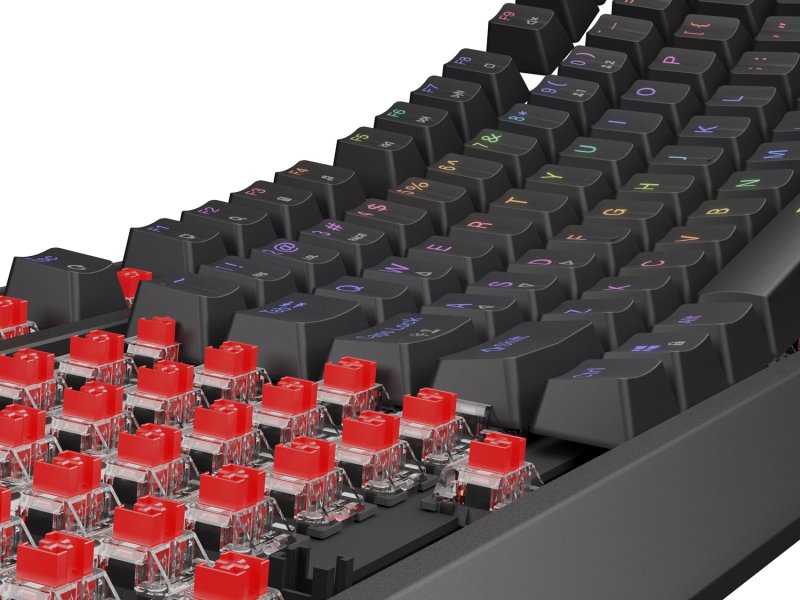 Genesis herní klávesnice THOR 230/ TKL/ RGB/ Outemu Red/ Drátová USB/ US layout/ Černá - obrázek č. 3