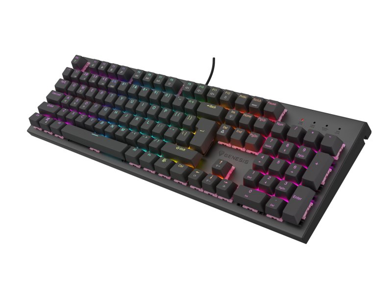 GENESIS mechanická herní klávesnice THOR 303/ RGB/ Outemu Red/ Drátová USB/ US layout/ Černá - obrázek č. 2