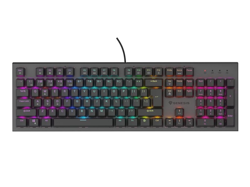 GENESIS mechanická herní klávesnice THOR 303/ RGB/ Outemu Red/ Drátová USB/ US layout/ Černá - obrázek produktu