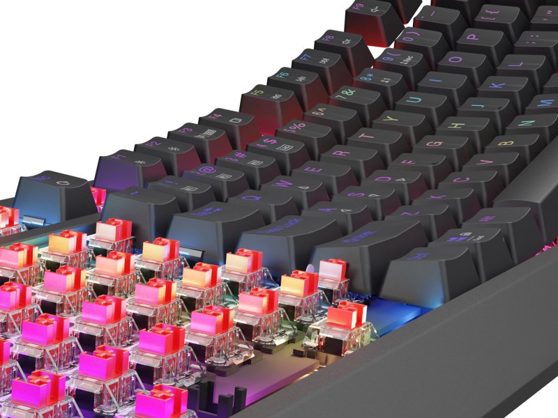 GENESIS herní klávesnice THOR 230/ TKL/ RGB/ Outemu Red/ Bezdrátová USB + Bluetooth/ US layout/ Černá - obrázek č. 2