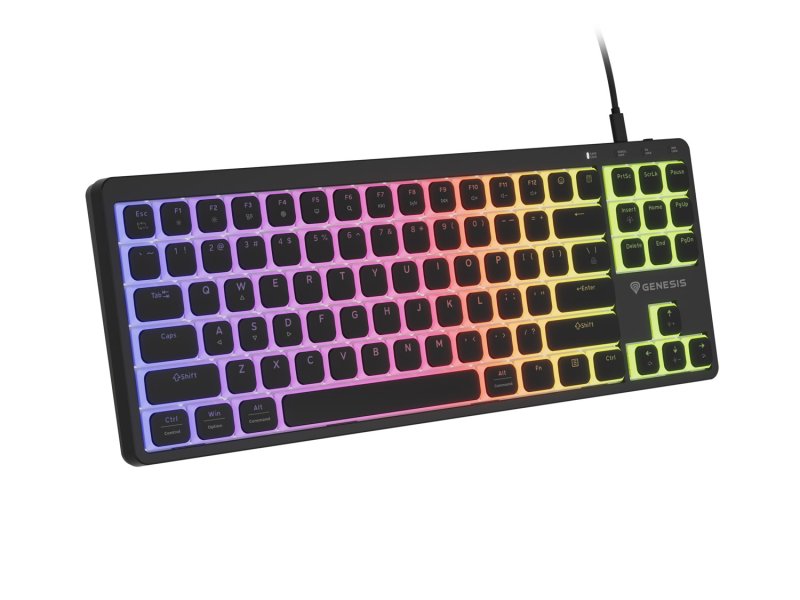 Mechanická herní klávesnice Genesis THOR 430 TKL / Drátové USB-A / US / Černá - obrázek č. 6