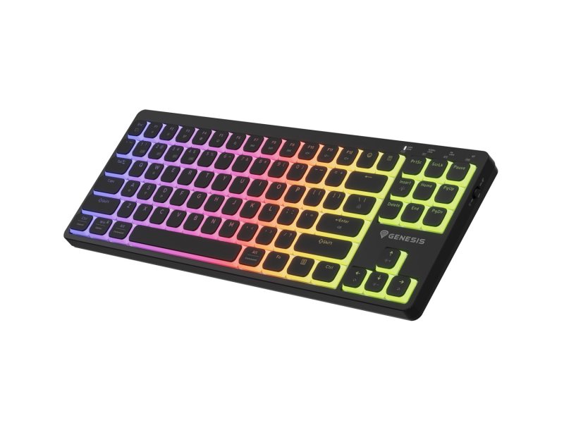 Bezdrátová herní klávesnice Genesis THOR 430 TKL / USB+BT / US / Černá - obrázek č. 7