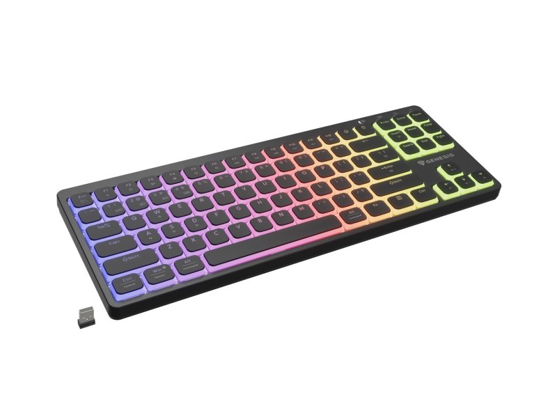 Bezdrátová herní klávesnice Genesis THOR 430 TKL / USB+BT / US / Černá - obrázek produktu