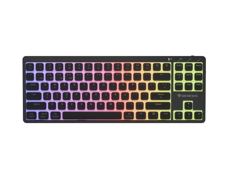 Bezdrátová herní klávesnice Genesis THOR 430 TKL / USB+BT / US / Černá - obrázek č. 1