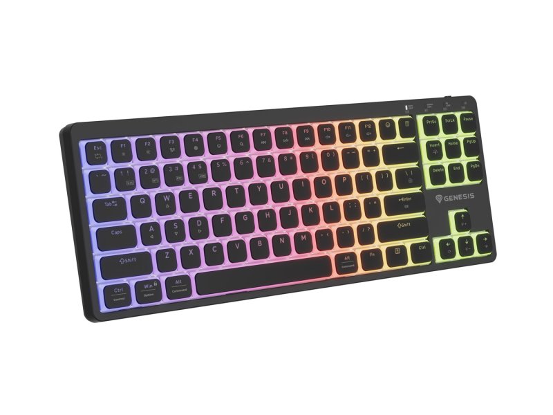 Bezdrátová herní klávesnice Genesis THOR 430 TKL / USB+BT / US / Černá - obrázek č. 6