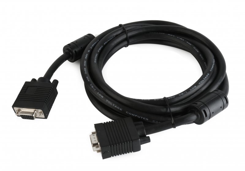 Gembird kabel prodlouž  mon  15M/ 15F VGA  3m stíněný extra, ferrity, BLACK - obrázek č. 1
