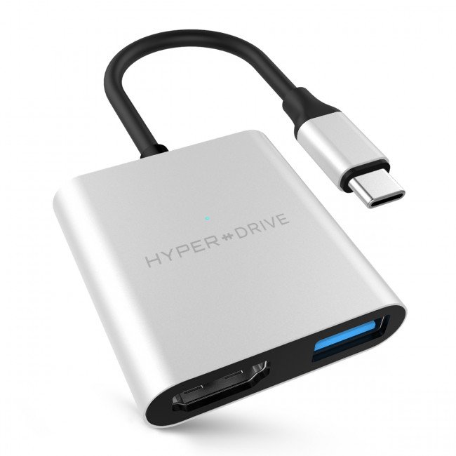 HyperDrive 3-in-1 USB-C with 4K HDMI - Silver - obrázek produktu