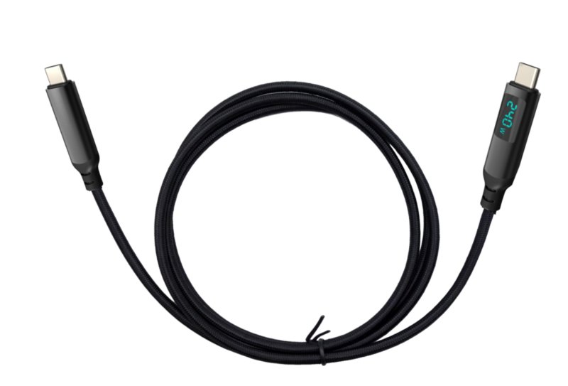i-tec Thunderbolt 4 / USB4 Class Pro Cable 240W s LCD (40Gbps, 150cm) - obrázek produktu