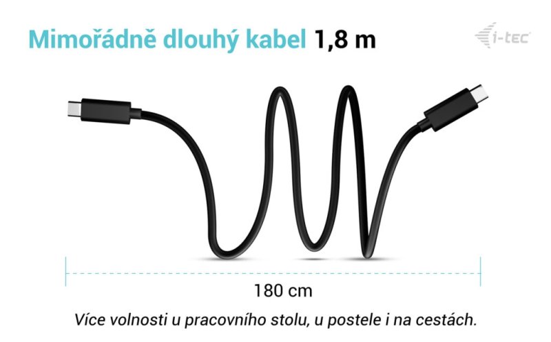 i-tec USB-C PD Charging Cable 1.8m - obrázek č. 1