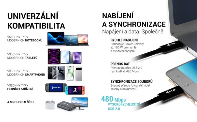 i-tec USB-C PD Charging Cable 1.8m - obrázek č. 5