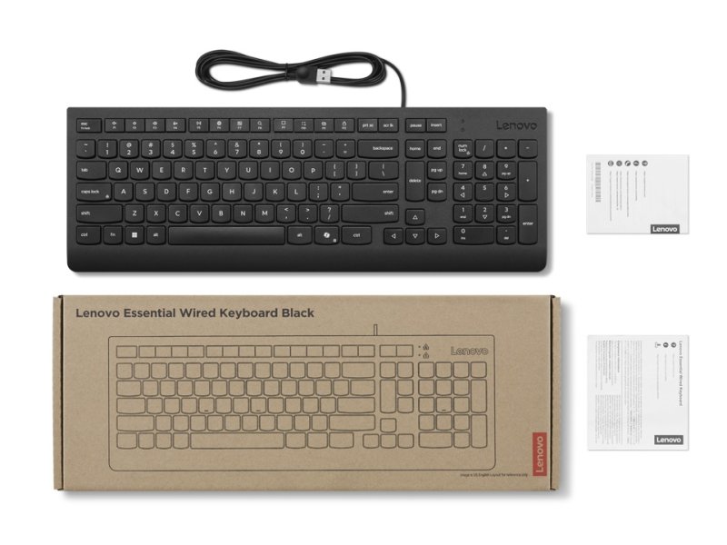 Lenovo Essential Wired Keyboard (Black) - Slovak 245 / PS / 2 / SK / Černá - obrázek č. 1
