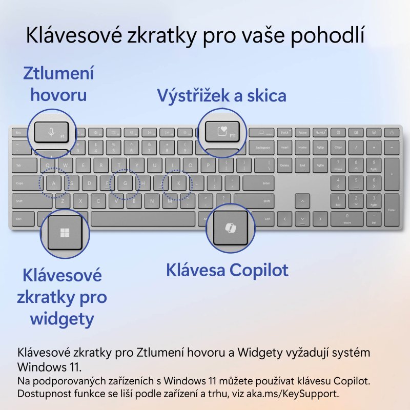 Microsoft Surface Keyboard (2. edice) commercial / Bezdrátové Bluetooth / EN / Šedá - obrázek č. 4