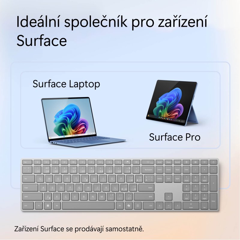 Microsoft Surface Keyboard (2. edice) commercial / Bezdrátové Bluetooth / CZ / SK / Šedá - obrázek č. 6