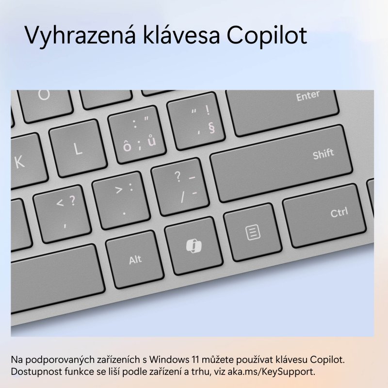 Microsoft Surface Keyboard (2. edice) commercial / Bezdrátové Bluetooth / CZ / SK / Šedá - obrázek č. 2