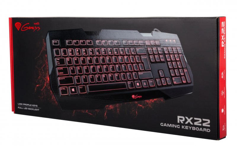 Herní klávesnice Genesis RX22, US,podsvícení - obrázek č. 1