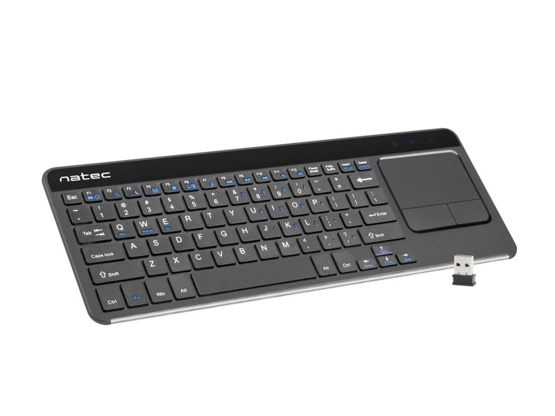 Bezdrátová klávesnice s touch padem pro Smart TV Natec Turbot, hliníkové tělo - obrázek č. 1