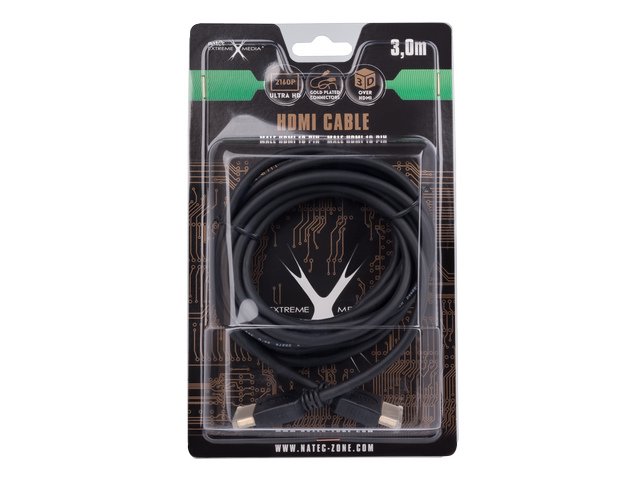 Natec HDMI(M)->DVI-D(M)(18+1) SINGLE LINK GOLD kabel 3m, černý - obrázek produktu