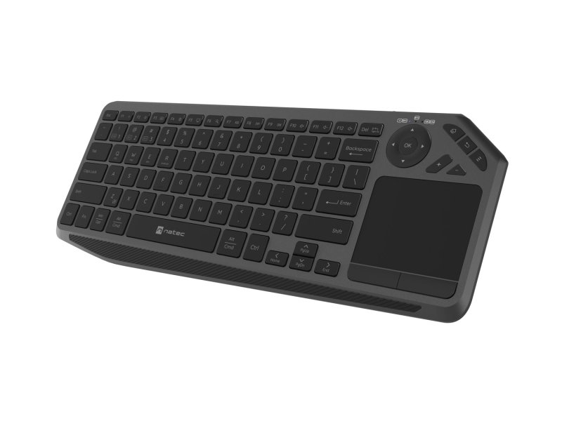 Bezdrátová klávesnice pro Smart TV Natec TURBOT 2 / USB+BT / US / Černá - obrázek č. 2