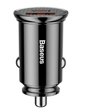Baseus CCALL-YS01 Circular Nabíječka do Auta USB+USB-C 30W Black - obrázek produktu