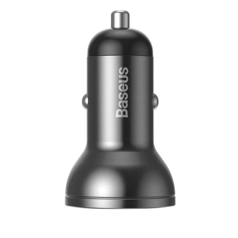 Baseus CCBX-0G Nabíječka do Auta s Displejem 24W 2x USB Grey - obrázek č. 1