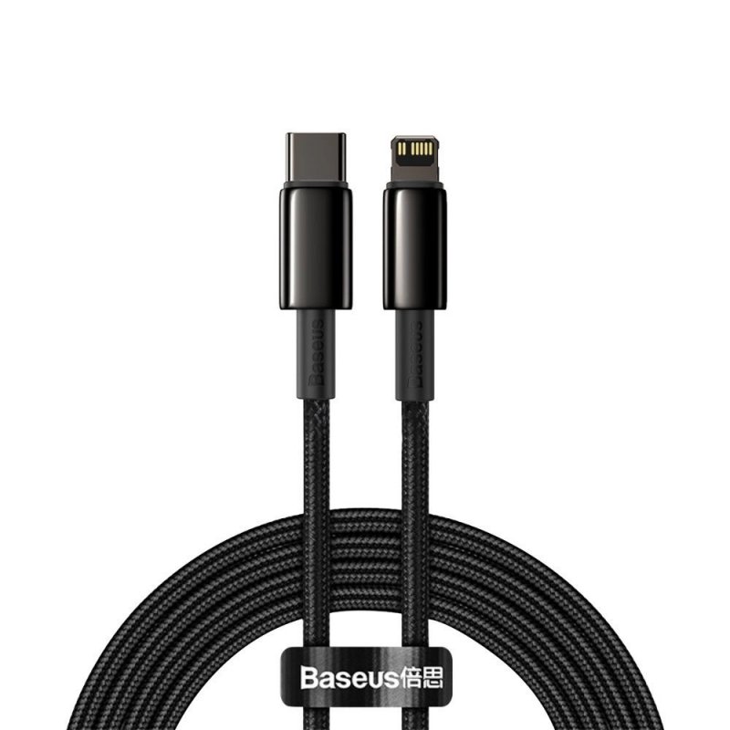 Baseus Datový kabel Tungsten Gold PD 20W 2m USB-C/ Lightning černý - obrázek produktu
