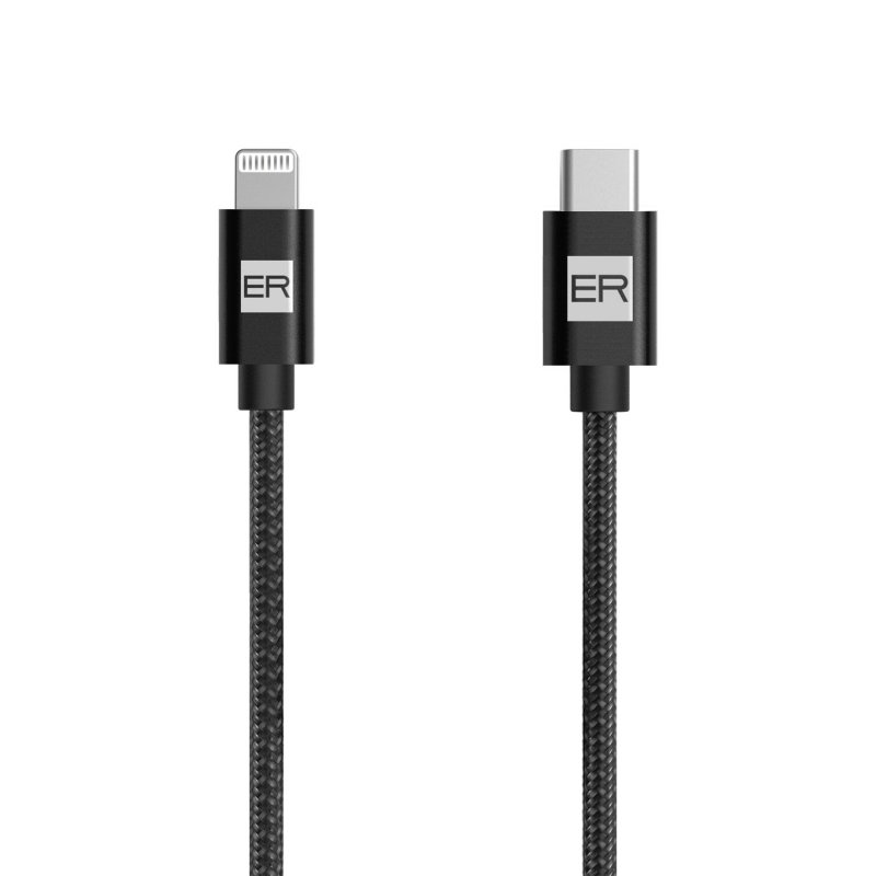 ER POWER – USB-C/ Lightning kabel 1,2 m - černý - obrázek č. 1