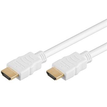 PremiumCord HDMI High Speed + Ethernet kabel, white zlacené konektory, 0,5m - obrázek produktu