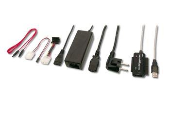 PremiumCord USB 2.0 - IDE + SATA adapter s kabelem a přídavným zdrojem - obrázek produktu