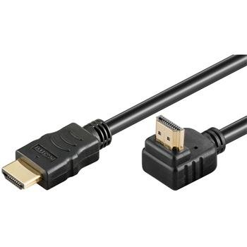 PremiumCord Kabel HDMI+Ethernet, zlac., 90°, 1m - obrázek produktu