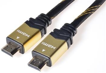 PremiumCord GOLD HDMI + Ethernet kabel, zlac., 1m - obrázek produktu