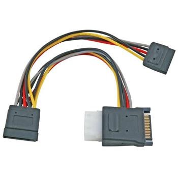 PremiumCord Napájecí Y kabel k HDD Serial ATA na 5,25" female + 2x SATA female 15cm - obrázek produktu