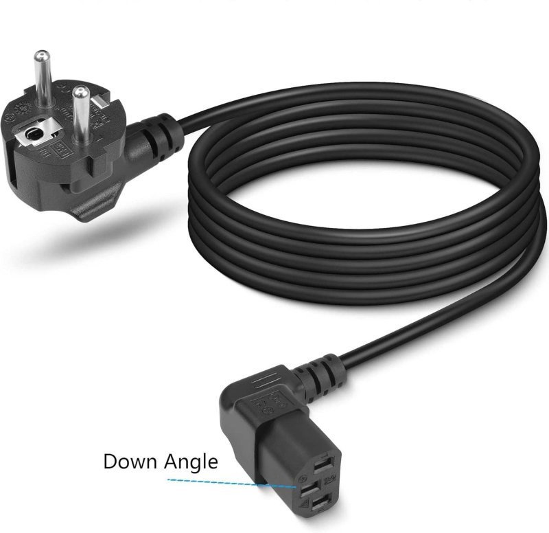 PremiumCord Kabel síťový 230V k PC,2m, 90° zahnutý - obrázek č. 1