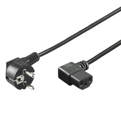 PremiumCord Kabel síťový 230V k počítači 5m, IEC konektor do úhlu 90° - obrázek produktu