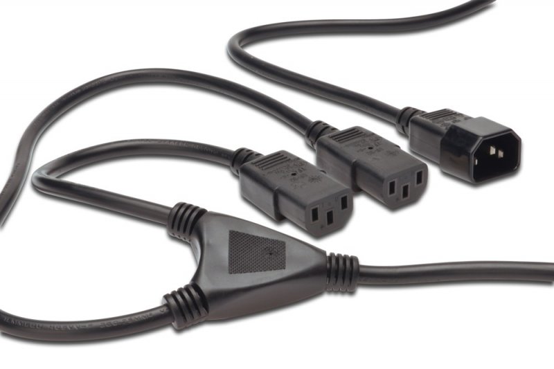PremiumCord Kabel síťový 230V, Y-kabel prodlužovací M-2x F - obrázek produktu