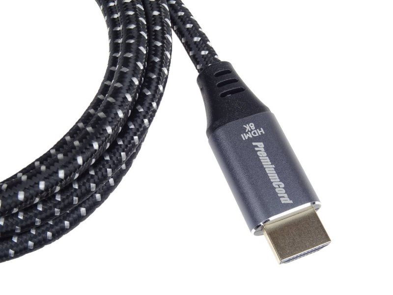 PremiumCord ULTRA HDMI 2.1 High Speed + Ethernet kabel 8K@60Hz,zlacené 0,5m - obrázek č. 2