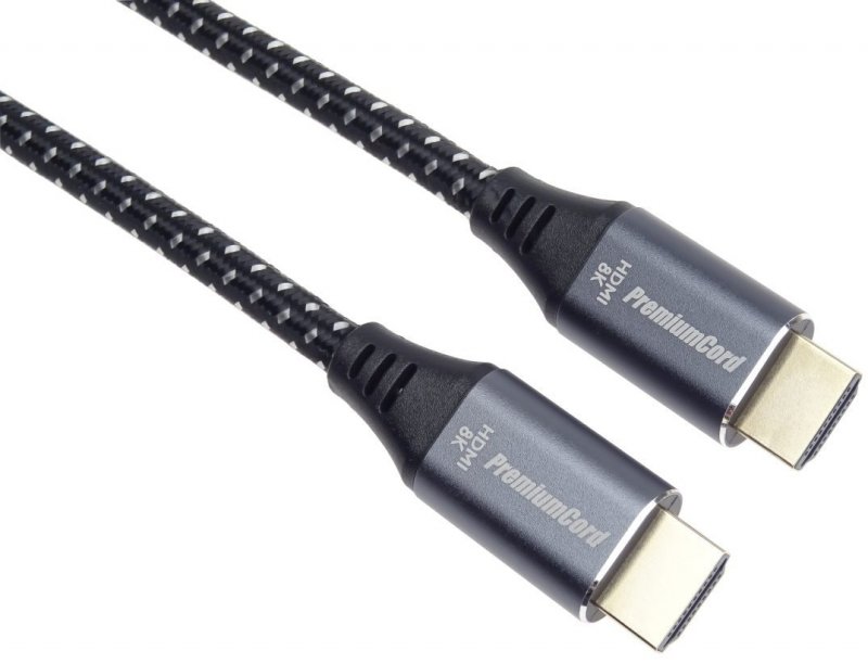 PremiumCord ULTRA HDMI 2.1 High Speed + Ethernet kabel 8K@60Hz,zlacené 1m - obrázek produktu