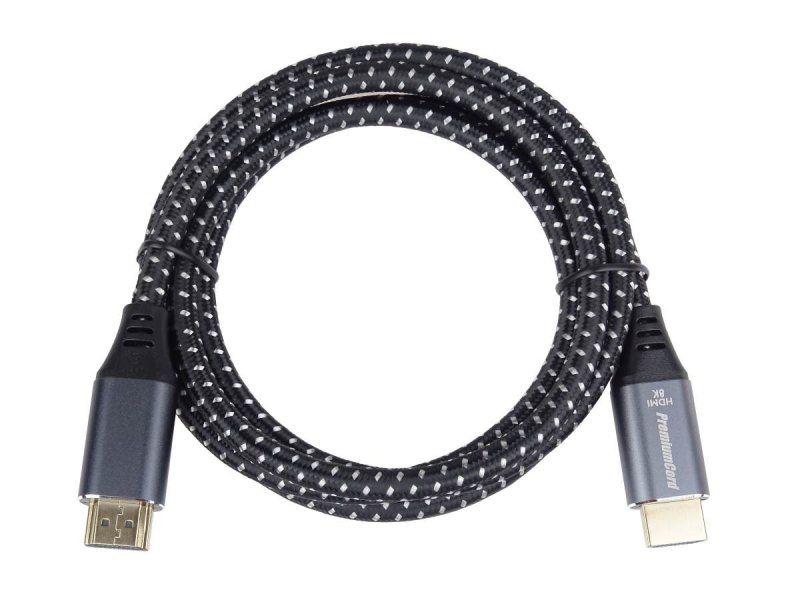 PremiumCord ULTRA HDMI 2.1 High Speed + Ethernet kabel 8K@60Hz,zlacené 1,5m - obrázek č. 1