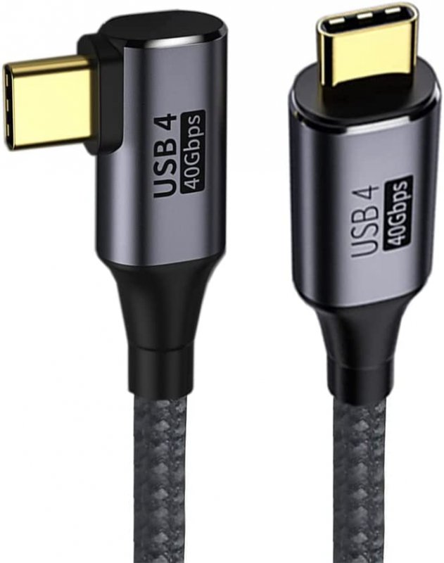 PremiumCord USB4 Gen 3x2 40Gbps 8K@60Hz 240W,Thunderbolt, 0,3m zahnutý - obrázek č. 1