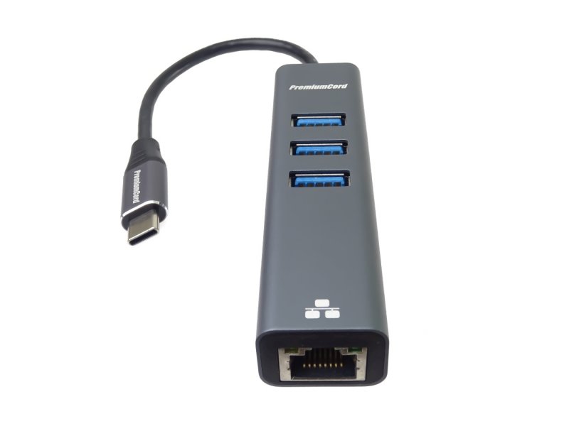 PremiumCord Adapter USB-C na Gigabit + 3x USB 3.0 - obrázek č. 2