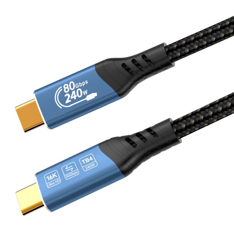 PremiumCord USB4™ Version2.0 80Gbps 16K@60Hz 240W Thunderbolt 3 a 4 kabel 0,8m - obrázek č. 4