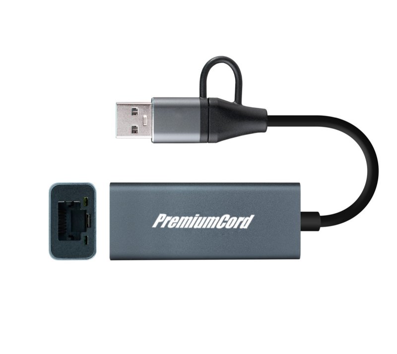 PremiumCord adaptér UBS-C a USB-A na Gigabit, 15cm - obrázek č. 1