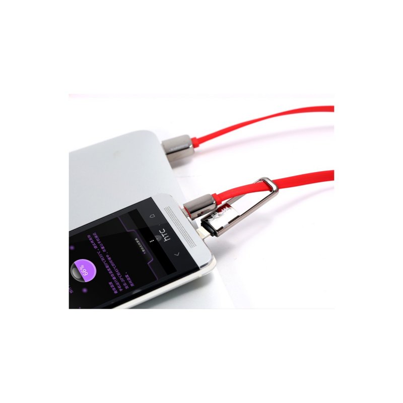 Datový kabel 2v1 , Micro USB - lightning konektor,červený - obrázek produktu