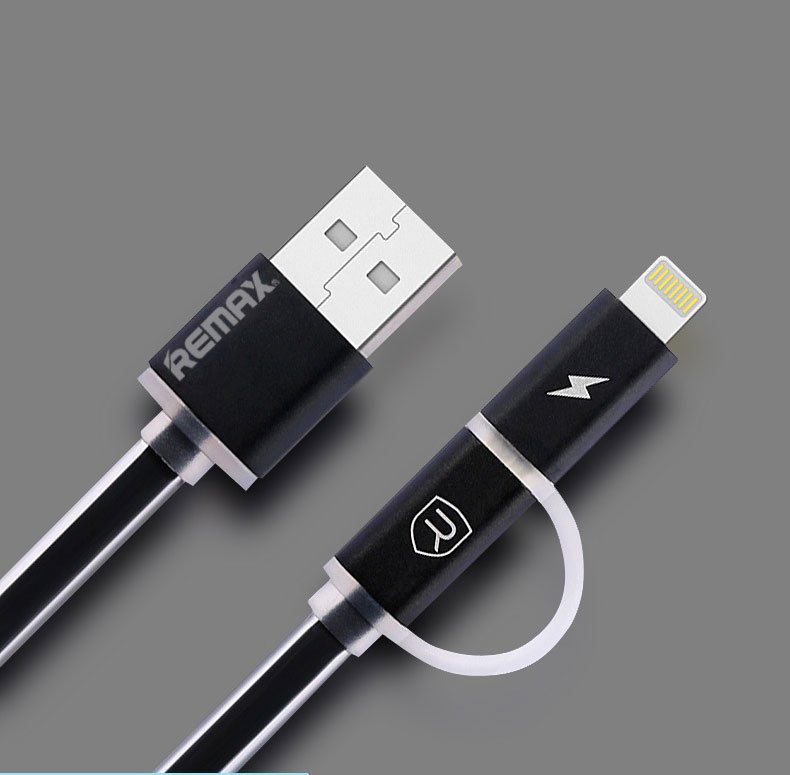 Datový kabel AURORA ,Micro USB /  lightning, černý - obrázek produktu