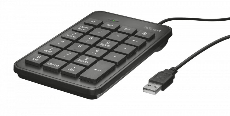 TRUST  XALAS Numerický blok, USB, černý - obrázek č. 1
