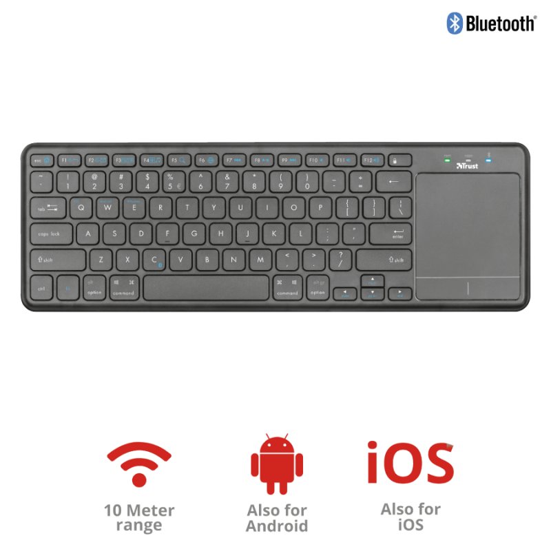 kláv. TRUST Mida Wireless Bluetooth with XL-touchpad, EN - obrázek č. 1