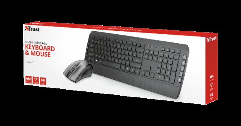 TRUST Tecla-2 Wireless Keyboard with mouse US - obrázek č. 7