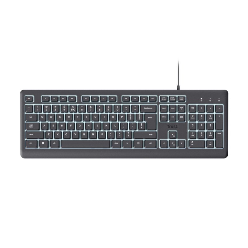 TRUST Primo Illuminated / Drátové USB-C / CZ / SK / Černá - obrázek produktu