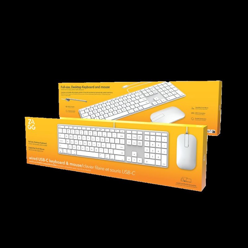 Wired USB-C Keyboard & Mouse Apple Silver UK - obrázek produktu