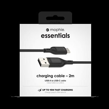Univerzální kabel USB-A / USB-C 2m černý - obrázek produktu